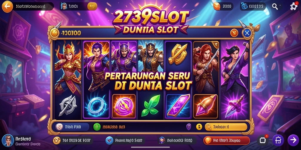 Tangkapan layar gameplay <strong>2739SLOT</strong> menampilkan pertarungan seru dan karakter unik.