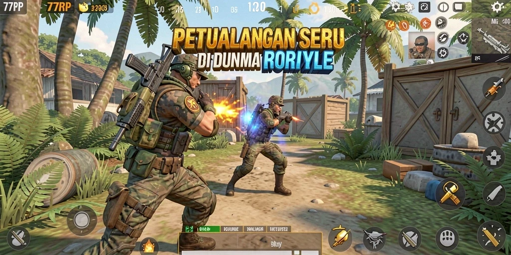 Screenshot menunjukkan intensitas pertarungan di battlefield 77RP.