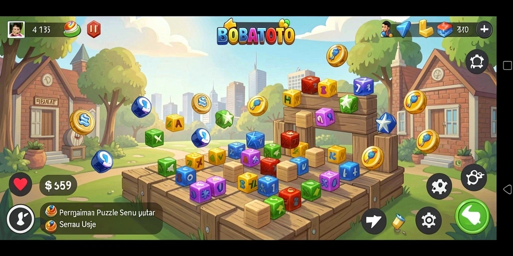 Tampilan gameplay BOBATOTO yang penuh warna dan menantang.