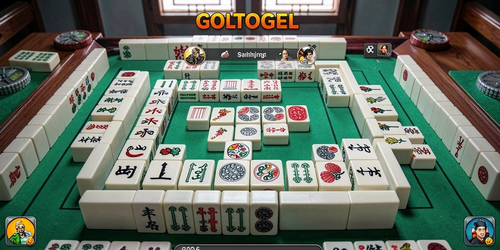 Tampilan gameplay GOLTOGEL yang menampilkan elemen Mahjong yang menarik.