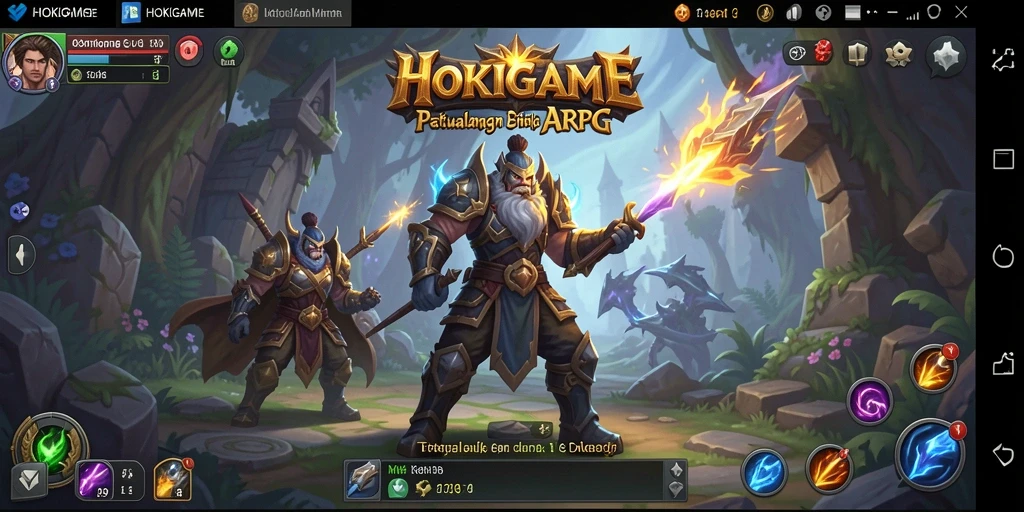 Gameplay seru HOKIGAME dengan pertarungan yang mendebarkan.