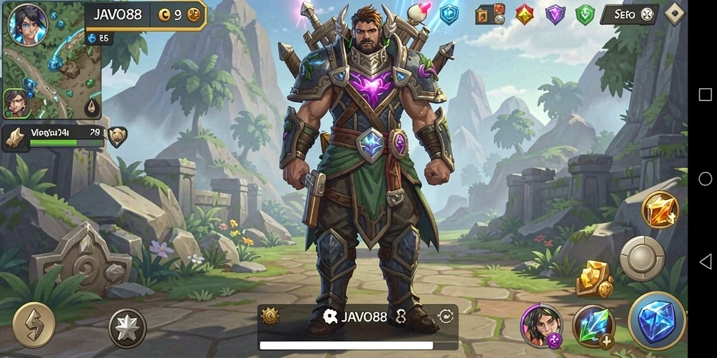 Screenshot gameplay <strong>JAVO88</strong> yang menampilkan aksi pertempuran RPG yang seru.