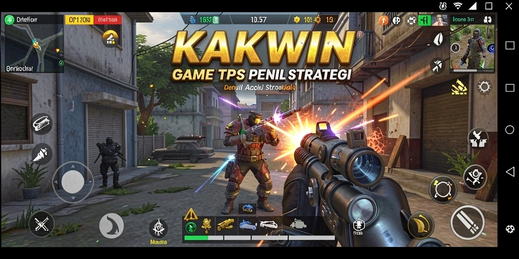 Screenshoot KAKWIN menampilkan aksi seru dalam pertempuran TPS.