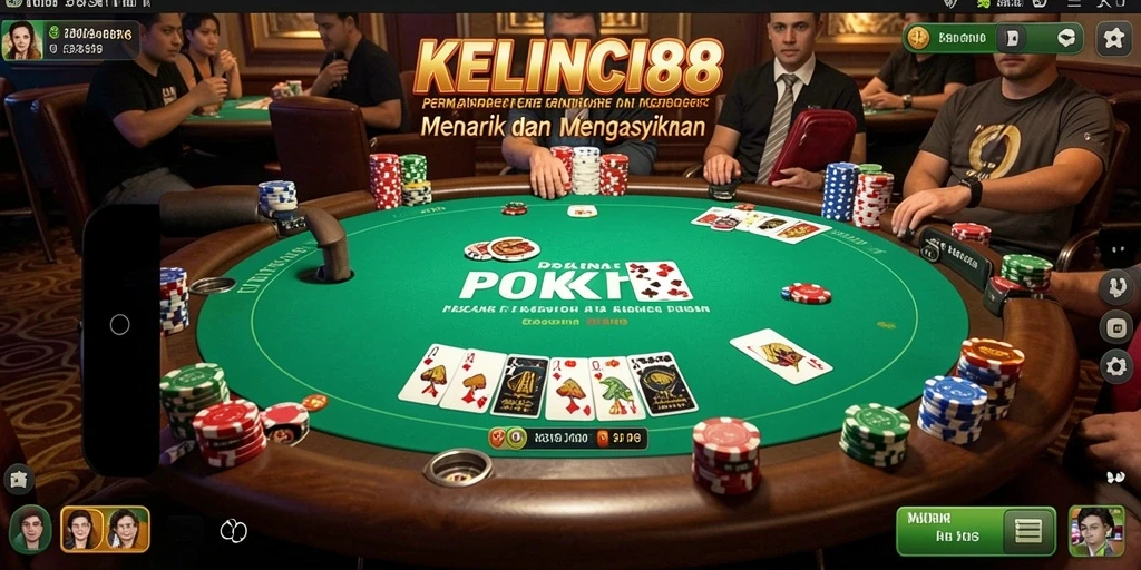 Screenshot gameplay KELINCI88 menampilkan suasana Poker yang seru.
