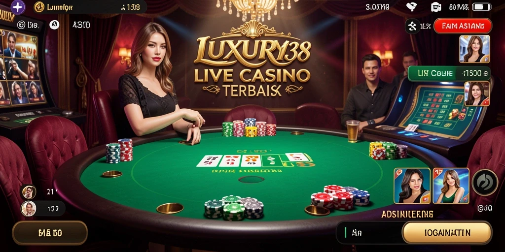 Screenshot utama gameplay LUXURY138 dengan dealer langsung dalam aksi.