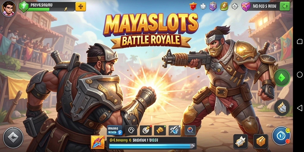 Gameplay seru dan dinamis dalam MAYASLOTS Battle Royale.