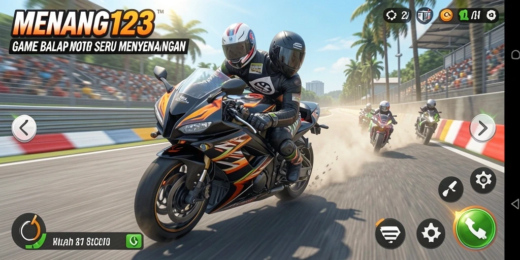 Gameplay seru di MENANG123 dengan balapan motor yang menegangkan.