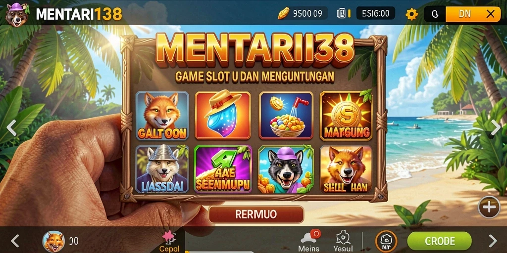 Tangkapan layar gameplay MENTARI138 menunjukkan keseruan permainan Slot.
