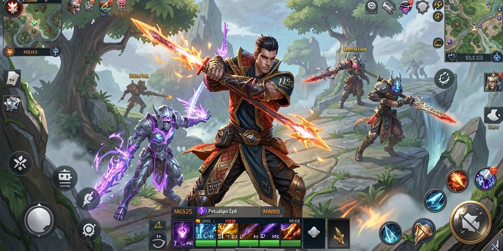 Tangkapan layar MG525 menampilkan aksi pertempuran seru dalam dunia MMORPG.
