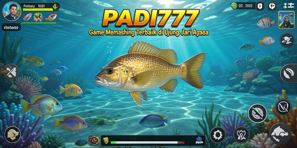 Screenshot menunjukkan gameplay PADI777 yang menarik saat memancing.
