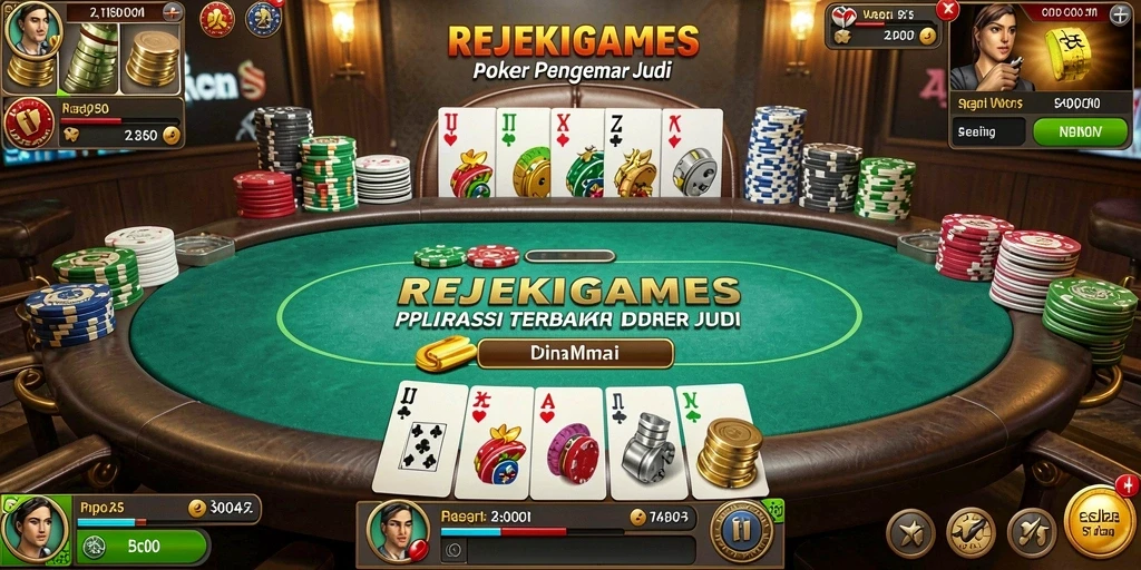 Tampilan gameplay Poker yang seru di REJEKIGAMES.