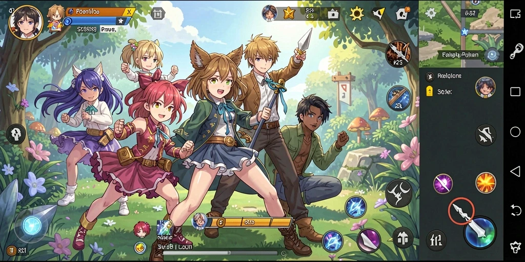 Tampilan gameplay V21 yang penuh warna dan dinamis.