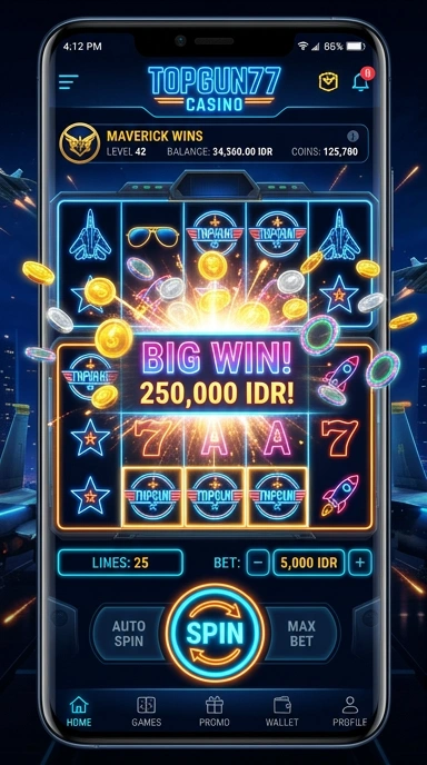 Proses pengunduhan aplikasi di topgun77 yang cepat.